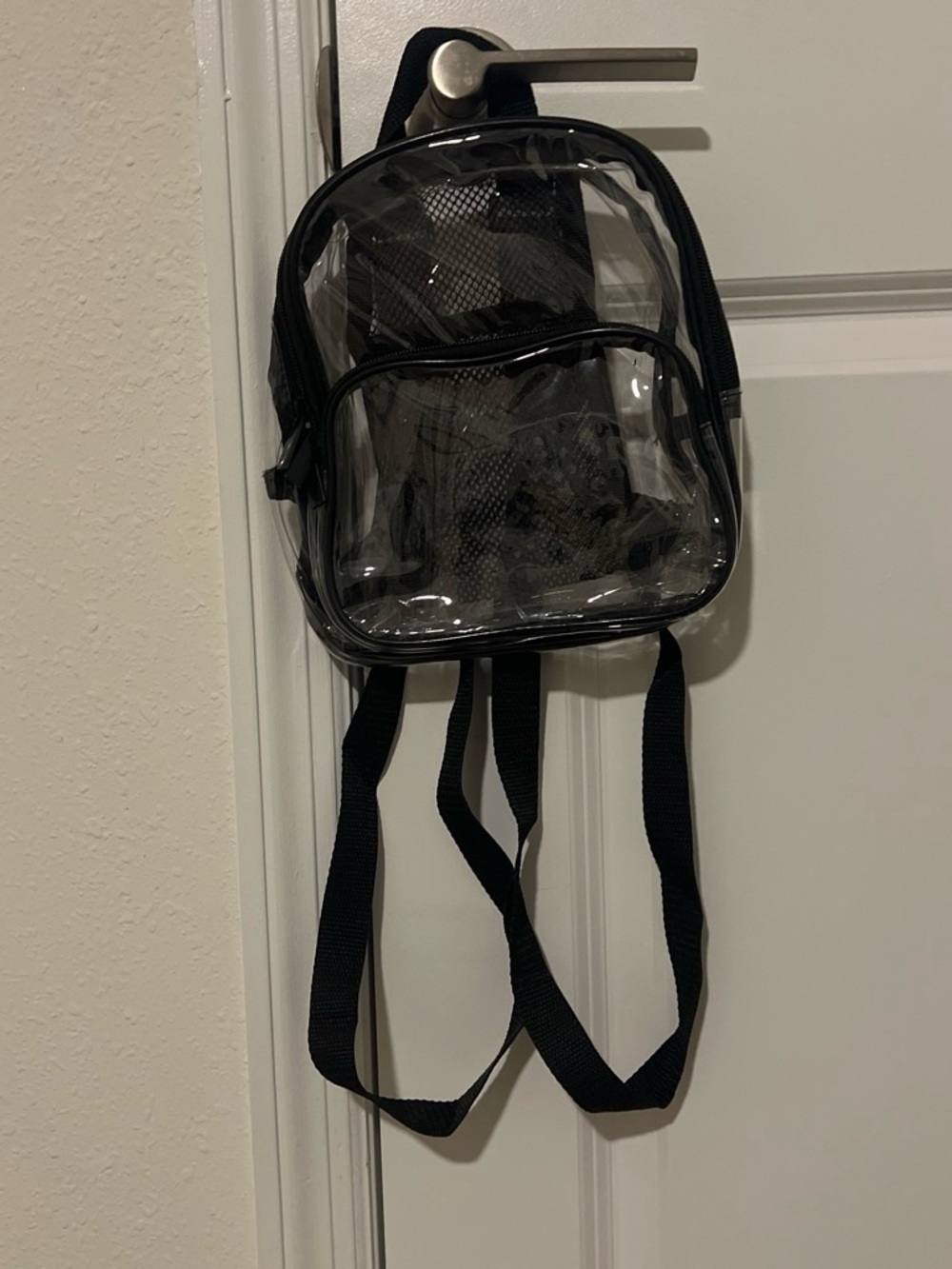 Clear Black PVC Mini Backpack - Compact Men’s Carry Bag